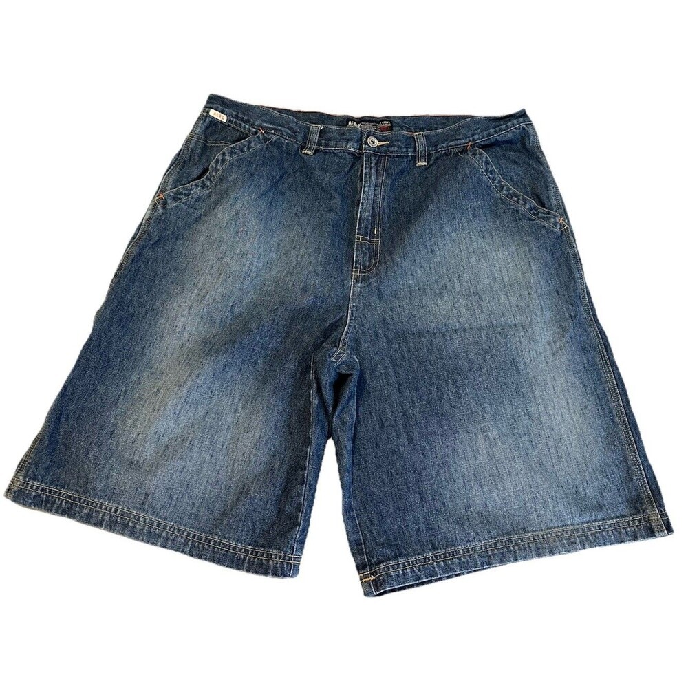 Aeropostale Men's Carpenter Shorts Size 38‎ 100% Blue  Cotton Denim